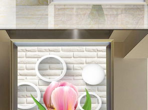 3D百合花砖墙玄关装饰画 艺术与自然的玄关新美学